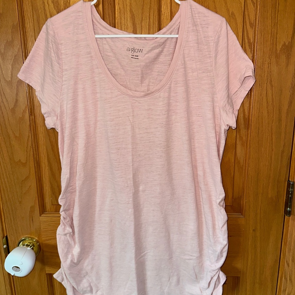 a:glow Light Pink Short Sleeve Maternity Top